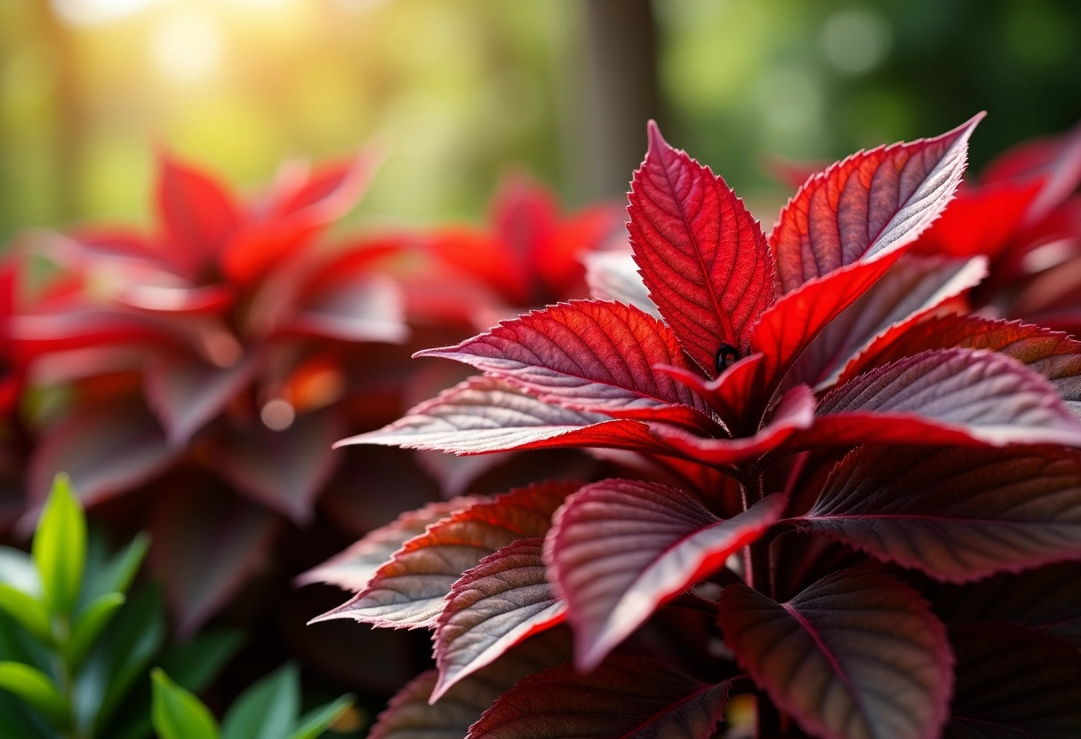 plantes feuilles rouges