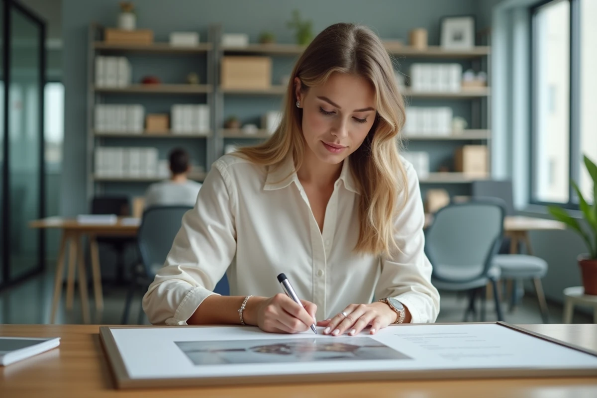 Femme remplissant un formulaire d