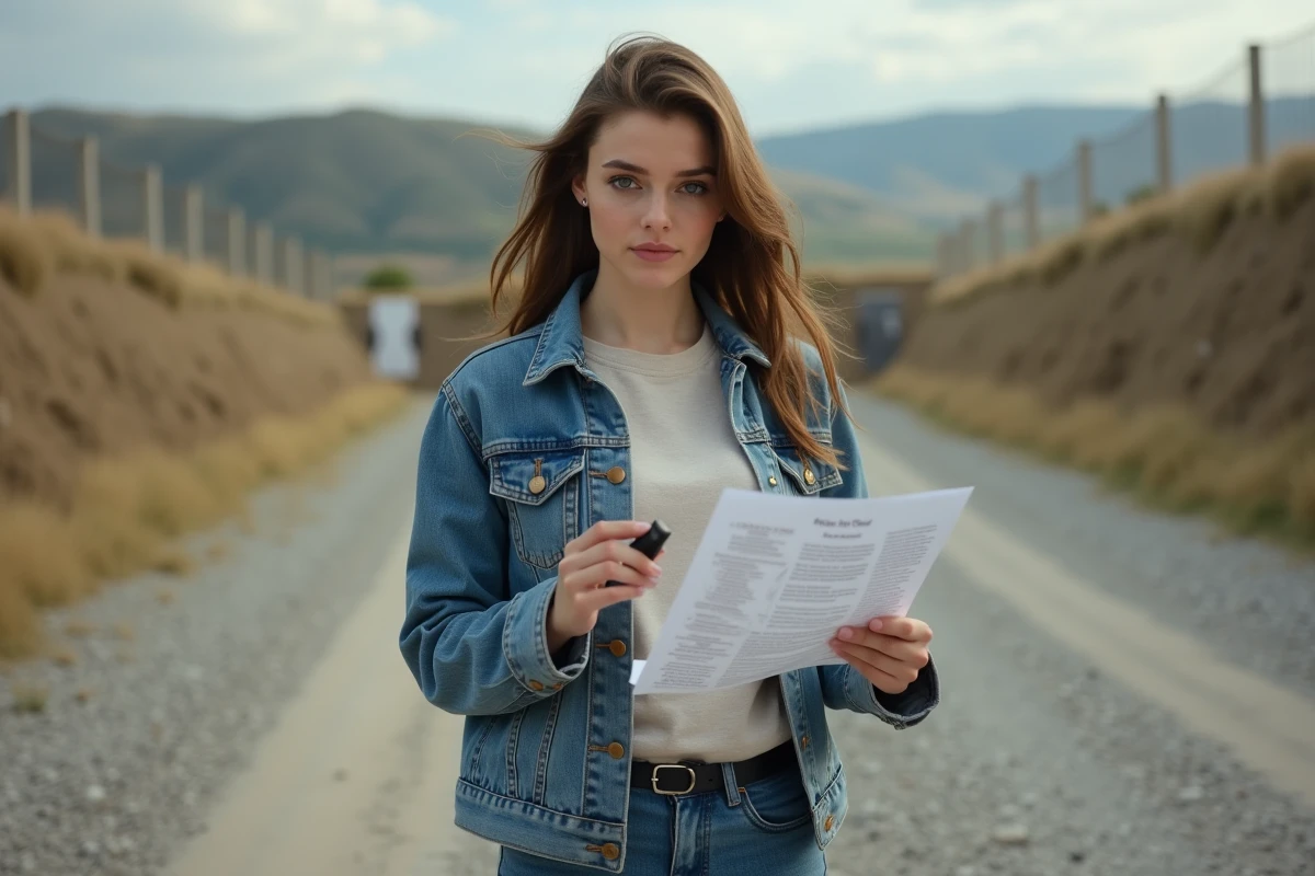 Jeune femme au stand de tir avec une cartouche de 9mm